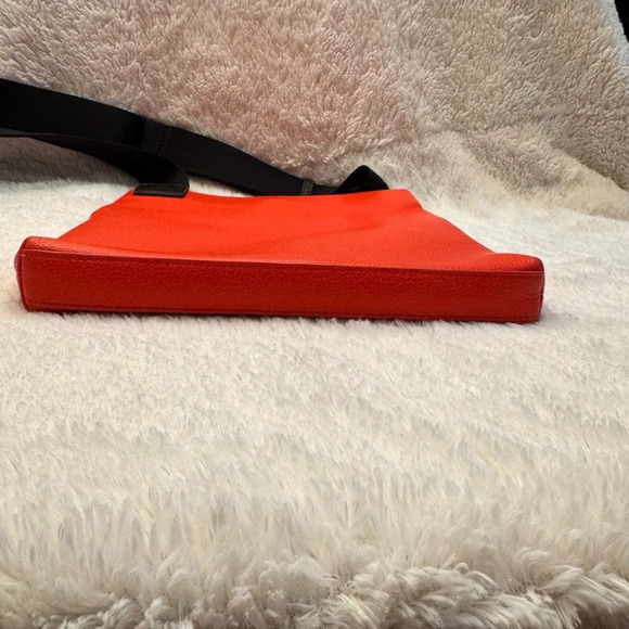 Furla Pebbled Leather Crossbody Bag - Red Orange & Black Unisex - Picture 6 of 16